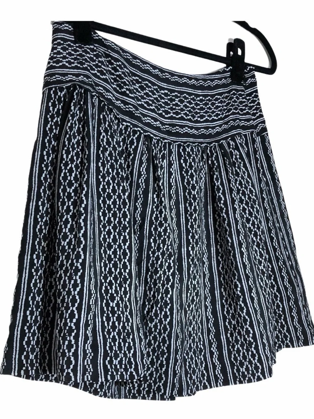 Madewell Black & Gray Silk Skater Skirt Size 0